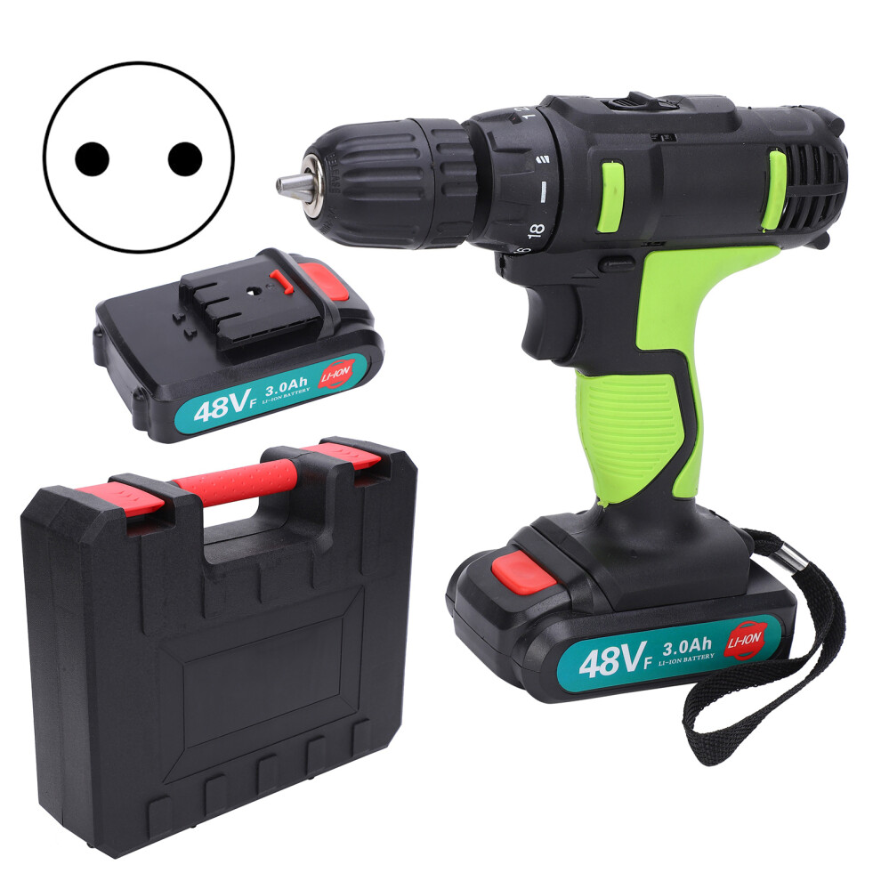 (Eu Plug) Electric Drill 2-Speed Screwdriver Impact Wood Tool Ac100-240V Uk Plug 610830892814