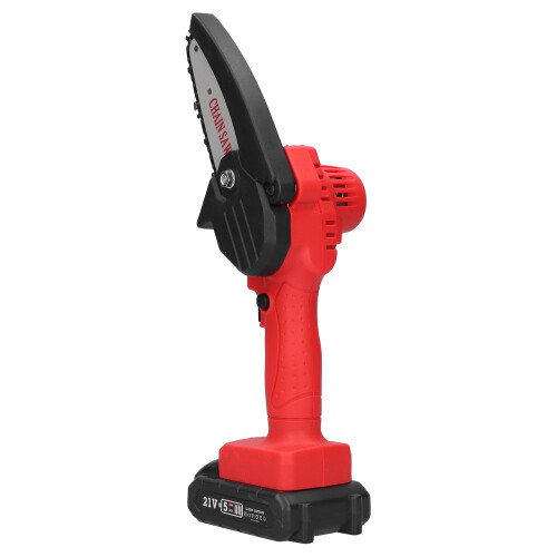 (EU Plug AC220V) Electric Chain Saw Red Mini Rechargeable 2