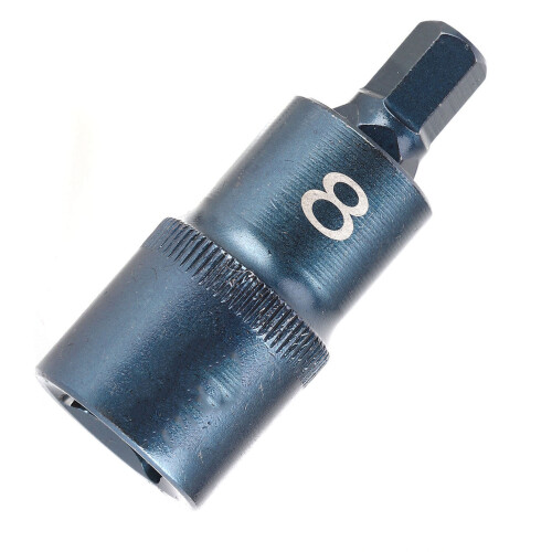 (H8) Bithalter Hex 1/2 Zoll, Schnellspanner, S2-Stahl, blau 1
