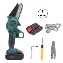 (UK Plug) Mini Electric Chainsaw 550W 21V 4in 2 Battery