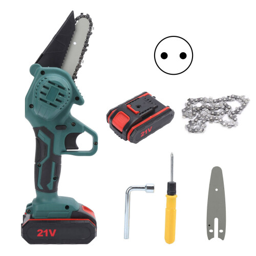 (EU Plug) Mini Electric Chainsaw 550W 21V 4in 2 Battery