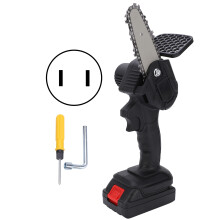 (Black US Plug) Mini-Kettensäge 4 Zoll tragbar einhändig mit Bürstenmotor