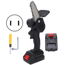 (Black US Plug) Mini-Kettensäge 4 Zoll Tragbar Einhand Trimmkette mit Bürste