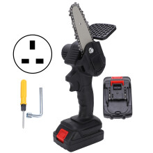 (Black UK Plug) Mini-Kettensäge 4 Zoll Tragbar Einhand Trimmkette mit Bürste