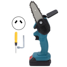 (Blue AU Plug) Mini-Kettensäge 4 Zoll tragbar einhändig mit Bürstenmotor
