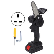 (Black UK Plug) Mini-Kettensäge 4 Zoll tragbar einhändig mit Bürstenmotor