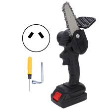 (Black AU Plug) Mini-Kettensäge 4 Zoll tragbar einhändig mit Bürstenmotor
