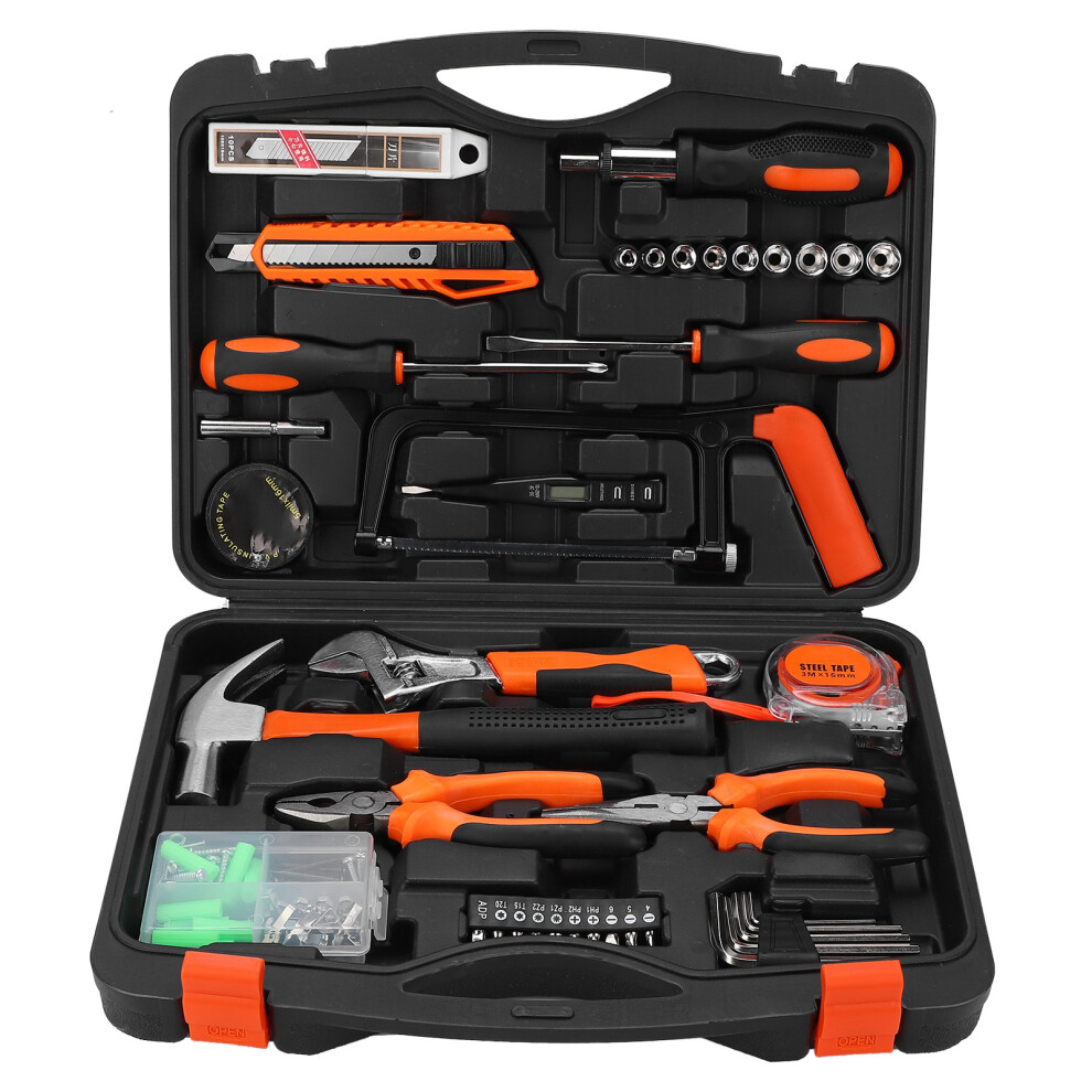 108Pcs Hardware Tool Kit Knife Pliers Screwdriver Bit Socket Toolbox 610830889401