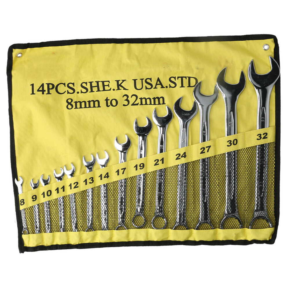 14Pcs Ratcheting Wrench Set Metric Dual Purpose Sk-318-14 610830876029