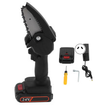 (AU Plug) Mini Electric Chainsaw Charging Woodworking Garden Trimming Black