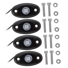 LED Under Car Lights 4-Pc Kit, Exterior Rock Lights For Trucks, Gradient Color Strobe, High Brightness For Safe Driving