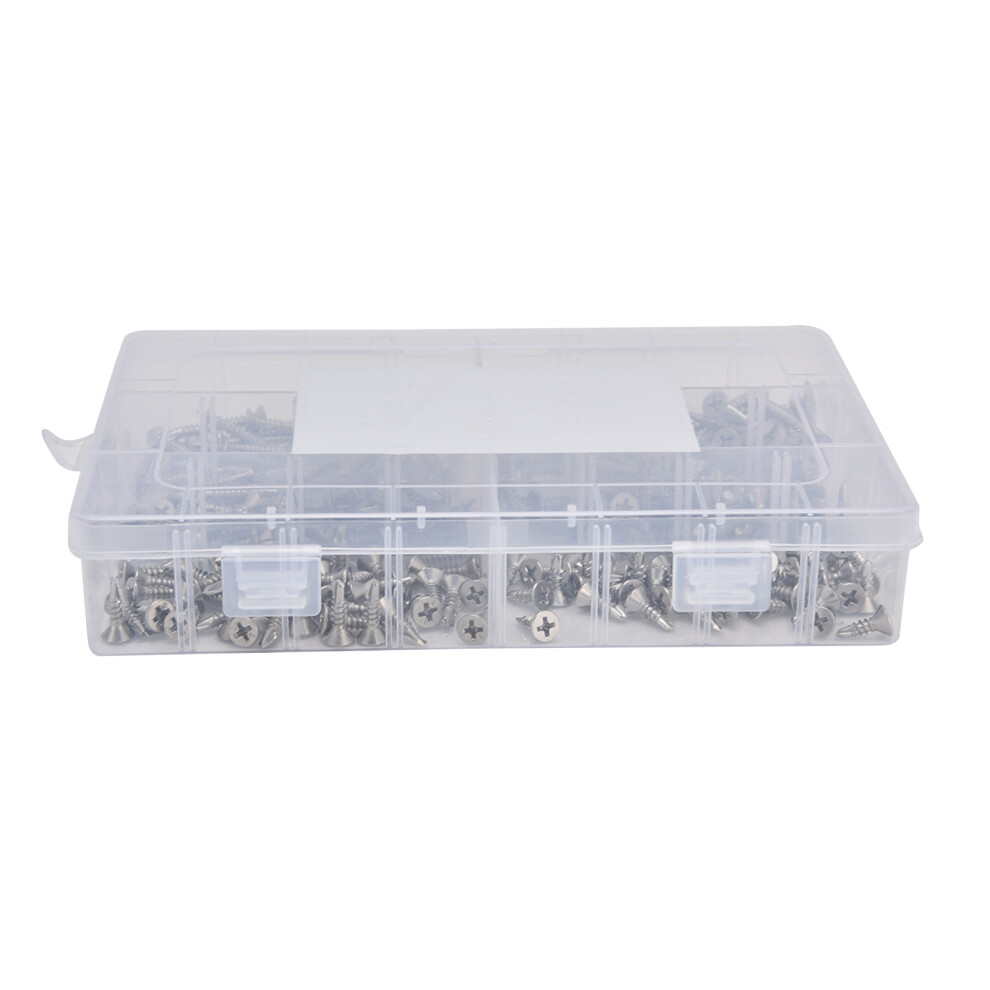 (Countersunk) 240Pcs Stainless Steel Screws Assortment Wear Corrosion Resistant 610830874445