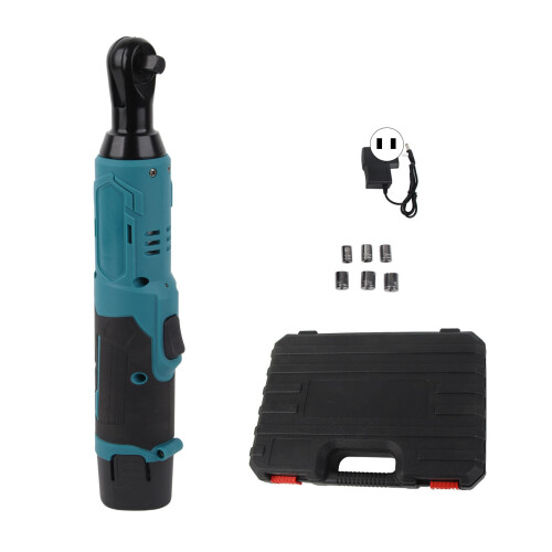 (Prise US) Rechargeable Electric Ratchet Wrench Set Variable Speed 90 Angle