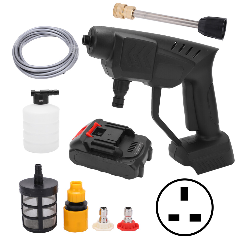(5 Batteries Uk Plug) Cordless Washer Lithium Battery High Pressure Water Gun 5 Batteries Us 610830870942