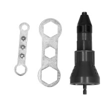 (Black) Akku-Nietmuttern-Set Bohreradapter Werkzeug Schwarz