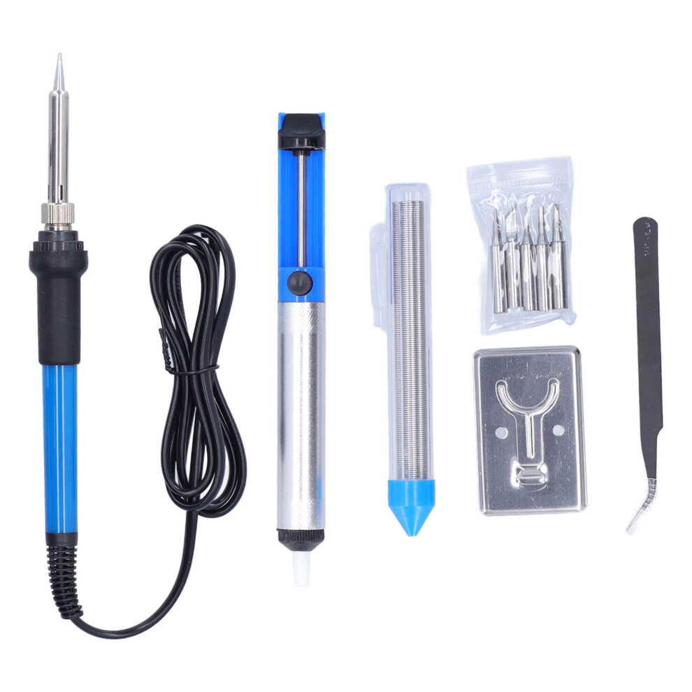 (Uk Plug 220V) Soldering Iron 60W Adjustable Temp With Solder Wire 110V Us Plug 610830864361