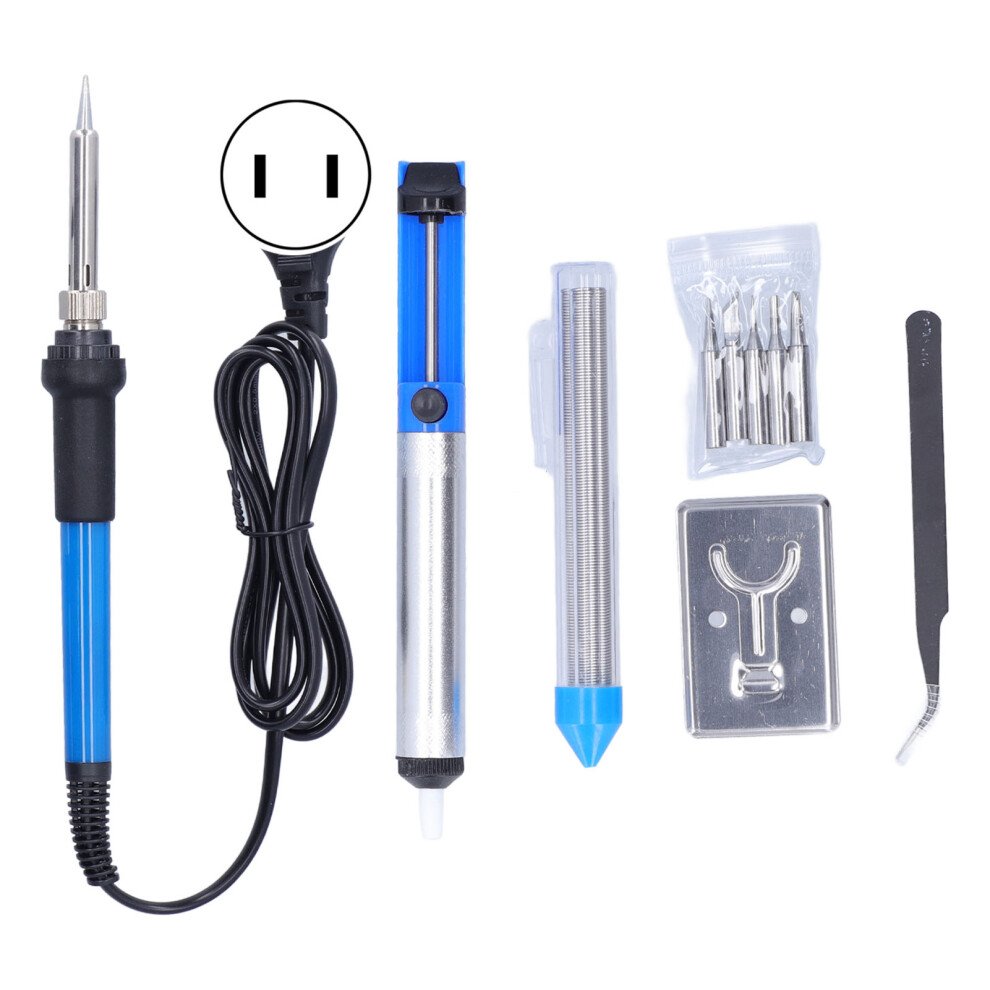 (Us Plug 110V) Soldering Iron 60W Adjustable Temp With Solder Wire 110V Us Plug 610830864354