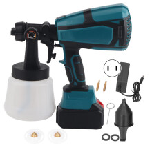 (US Plug 100‑240V) Cordless Paint Sprayer Gun 21V Lithium Battery Rechargeable 1000ml EU