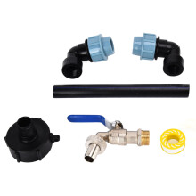 (1 Barrel Lift) Elbow IBC Adapter Gooseneck Tap Connector Watering Can 2 Barrels