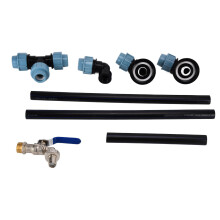 (2 Barrels in Series Lift) Elbow IBC Adapter Gooseneck Tap Connector Watering Can 2 Barrels