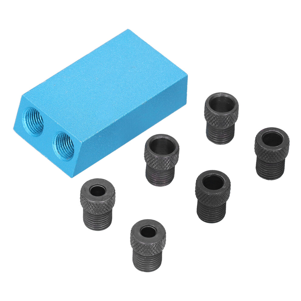 (7Pcs Set) Woodwork Pocket Hole Jig 15 Aluminum Alloy Angle Drilling 14Pcs Set 610830867249