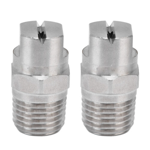(95°) 2Pcs Stainless Steel Flat Fan Nozzle 95 Adjustable Waterflow Durable
