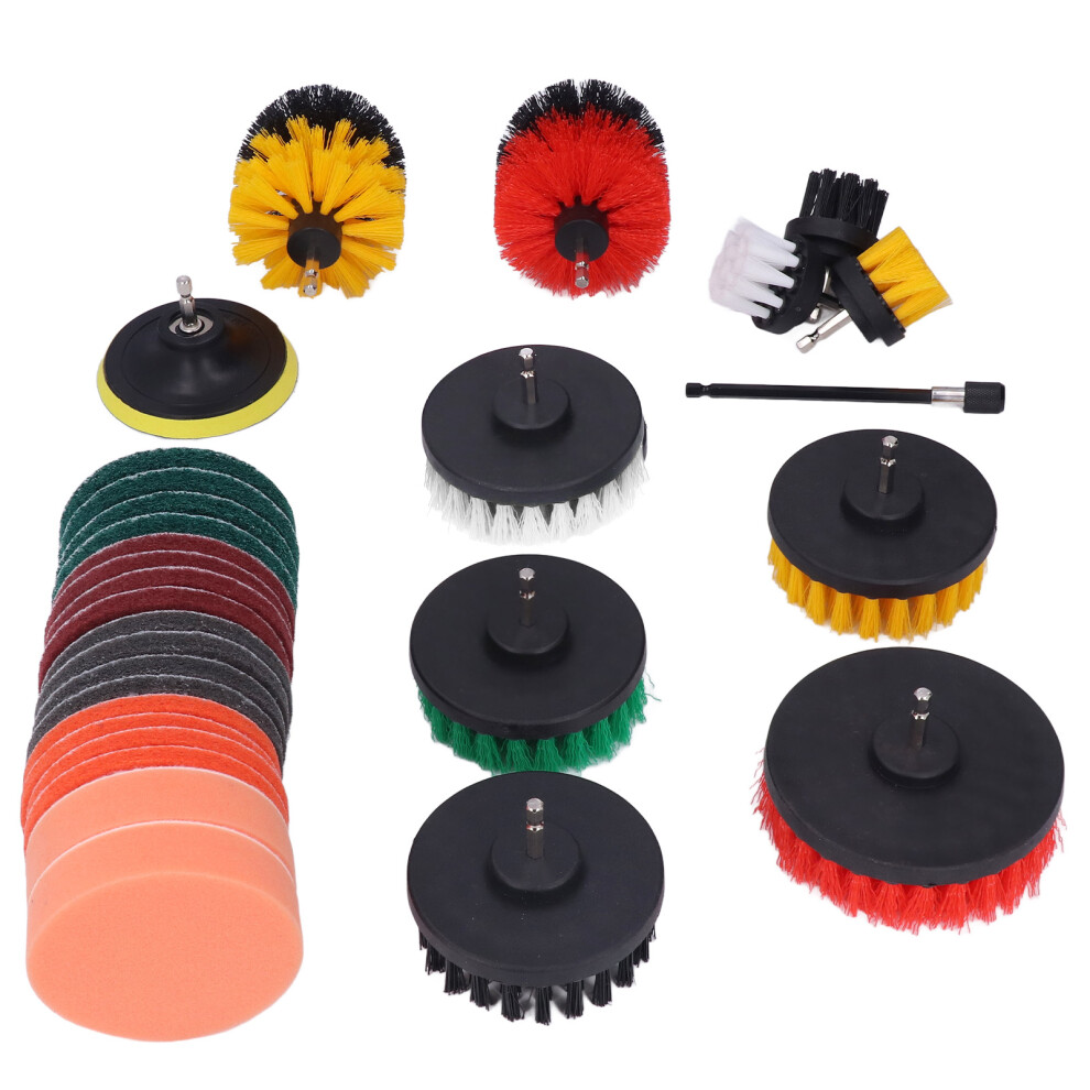 Drill Brush Attachment Set Car Detailing Kit Scrub Pads Sponge 610830854669