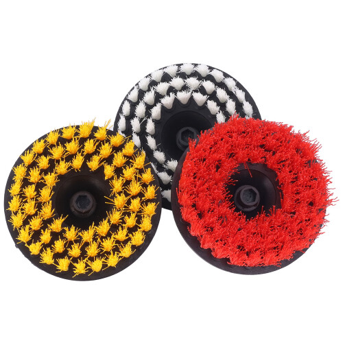 3Pcs Round Brush PP Drill Mat for Car Bathroom Surfaces