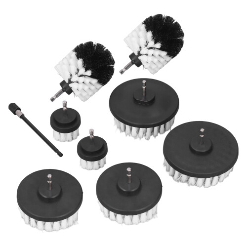 9-teiliges Bohrbürsten-Set Universal 6,35mm 1