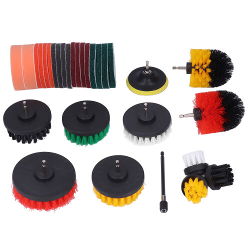 Drill Brush Attachment Set Car Detailing Kit Scrub Pads Sponge 1