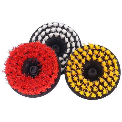3Pcs Round Brush PP Drill Mat for Car Bathroom Surfaces 1