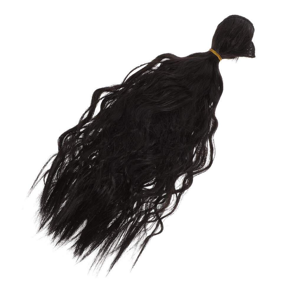 Vaguelly Unisex Black Female Wavy Hair Extension Wig Curly Lightweight