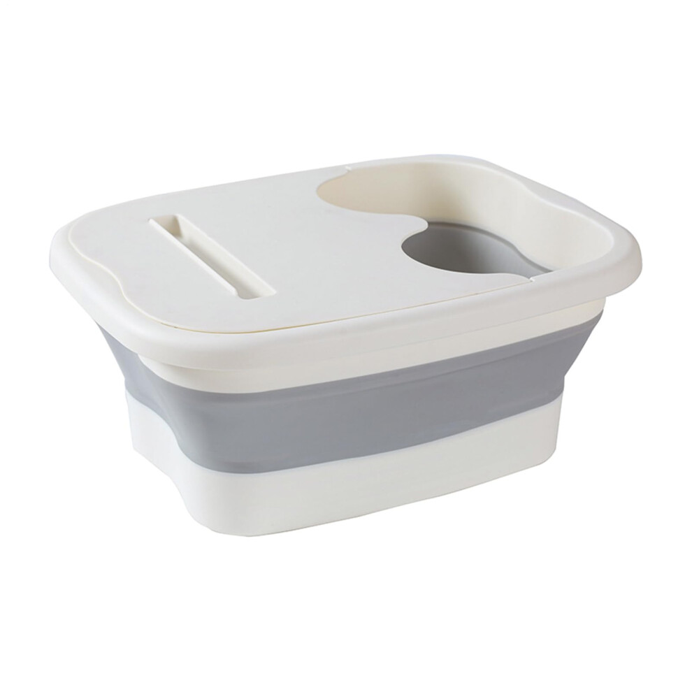 Foot Soak Tub Portable Foldable Pedicure Basin With Bottom Massage Bucket For Athlete Post-Workout Recovery Spa White-image-OPC-PMCJFCB-NEW