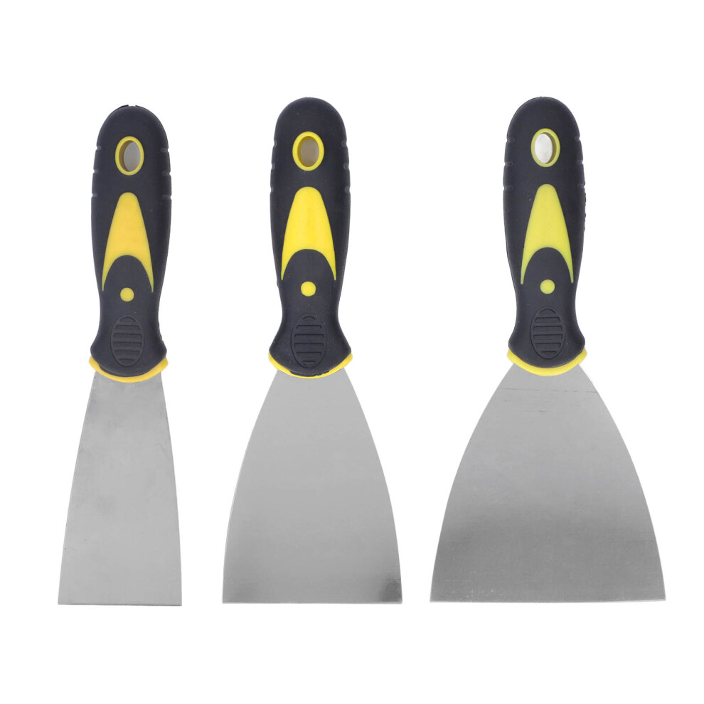 3Pcs Putty Knife Spackle Scraper Tool Set For Paint Wallpaper Ceiling 610830848446