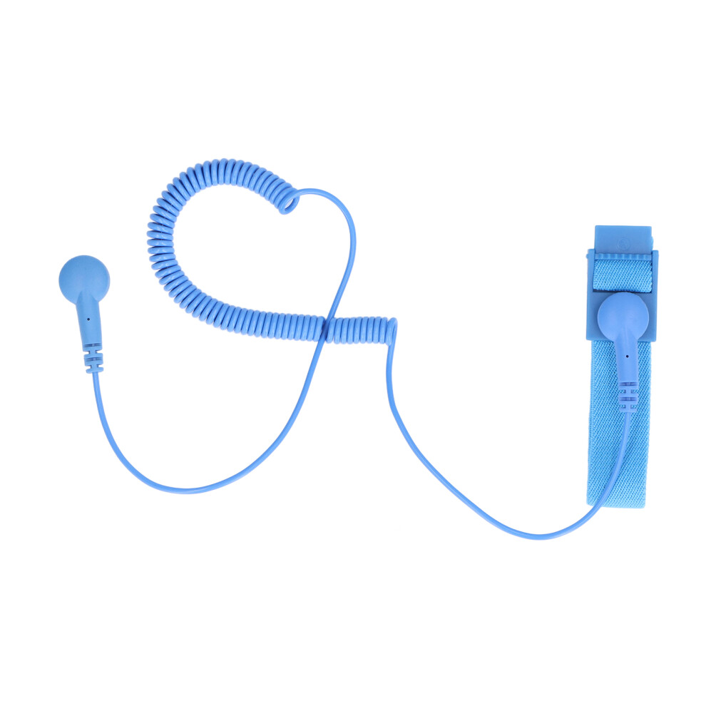 (Blue) Static Proof Reusable Esd Wristband With Grounding Wire Blue 610830849405