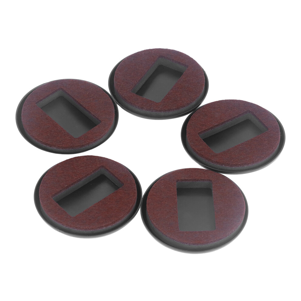 (Brown) 5Pcs Felt Caster Cups Furniture Pads Hardwood Floors 610830849122