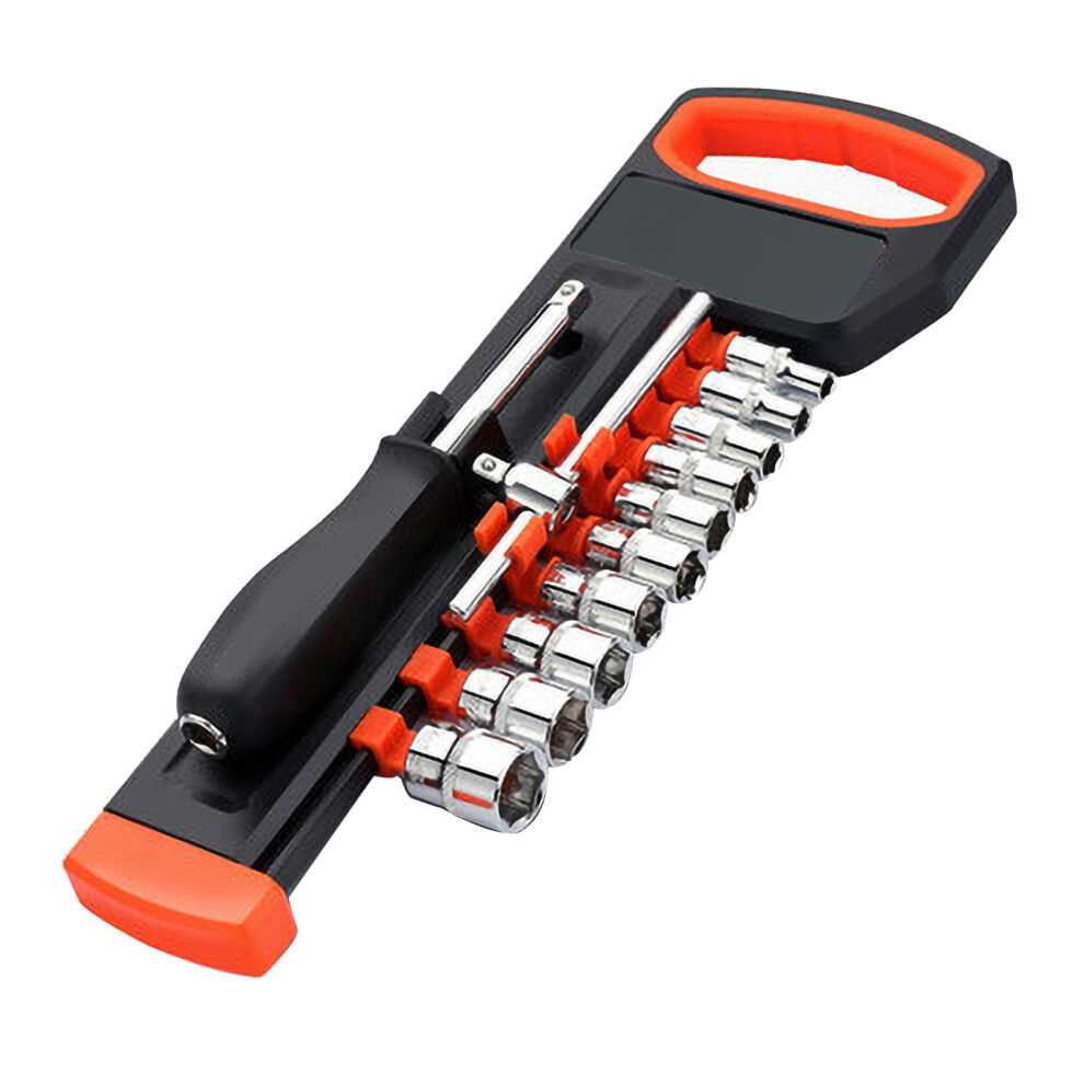 (Rotary Handle 12 Piece Set(With Gloves)) 1/4In Drive Ratchet Wrench 12 Piece Set Rotary Handle (With Gloves) 610830850364