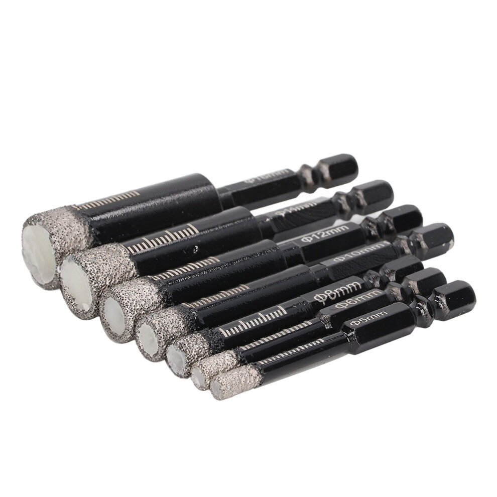 7 Pcs Diamond Drill Bits Hex Shank For Tile Marble Granite 323163114668