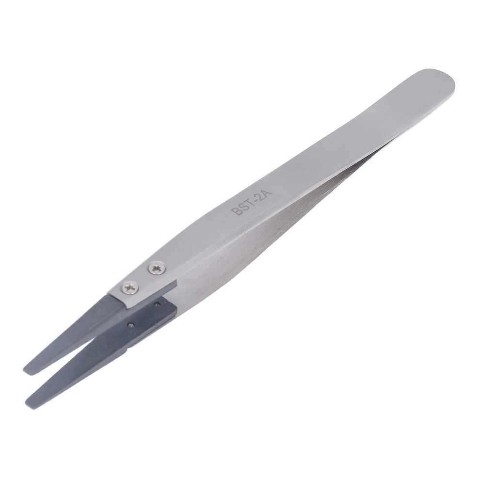 Anti Static Tweezers ESD Flat Tip Electronics Repair Tool