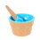 1 Tigela Para Sorvete Plástico Antiderrame Com Colher Azul 9