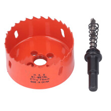 (75mm / 2.95in) Bimetall-Lochsäge 75mm HSS mit Bohrfutter für Holz/PVC