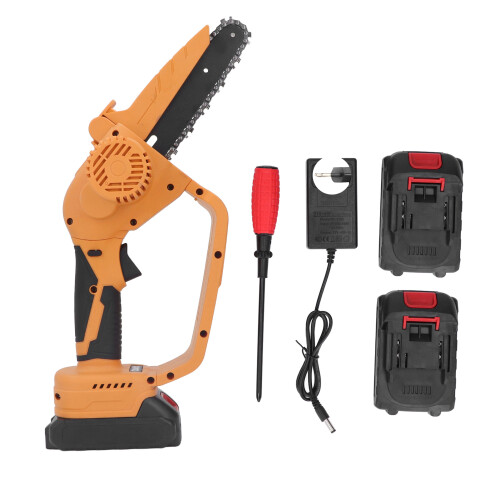 (EU Plug 100‑240V) Kettensäge Akku Mini Garten Obstbaum EU-Stecker