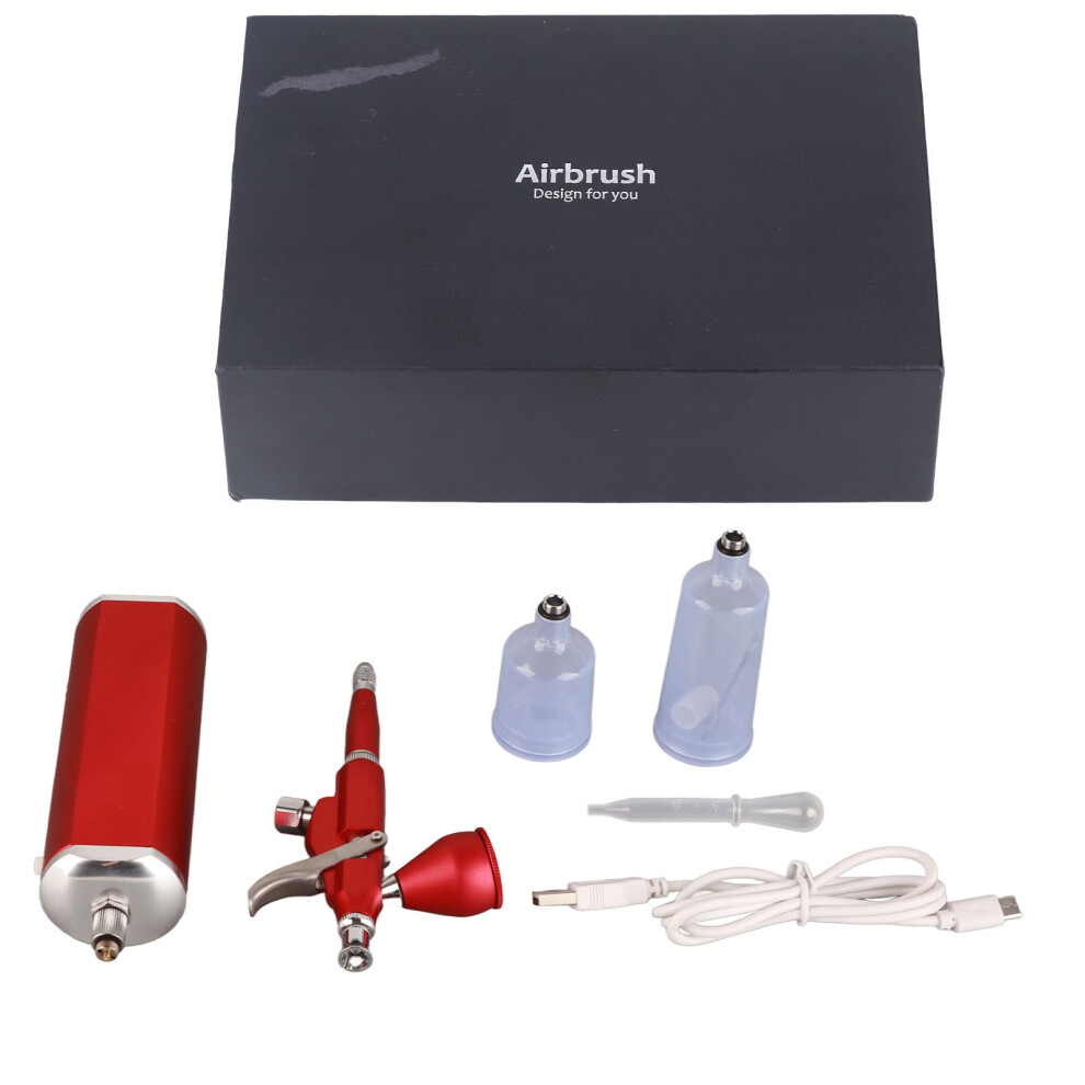 Auto Airbrush Kit Handheld Gun Automatic Start Stop Red Spray Set 323163112121