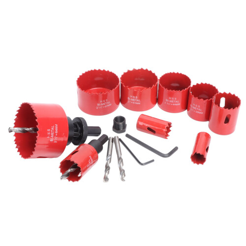 Lochsäge-Set HSS mit Bohrer und Schlüssel 2