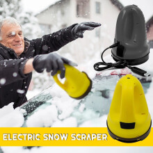 Elektrischer Schneekratzer, kabelloser Eislöser, wiederaufladbar, gelb