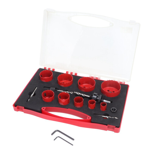 Lochsäge-Set HSS mit Bohrer und Schlüssel 1