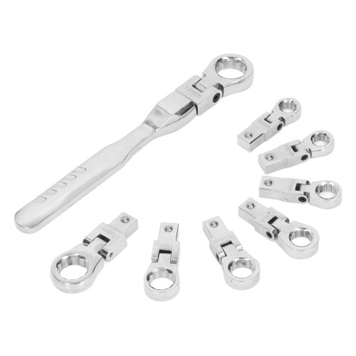 9Pcs Interchangeable Ratchet Wrench Chromium Vanadium Steel 2