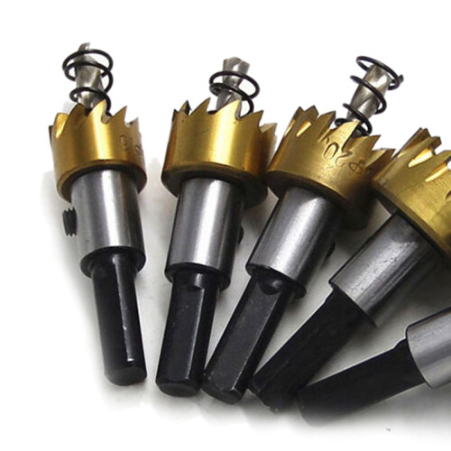 (Tit Plating) 5x Lochsägenbohrer Set Holz Metall Eisen 1