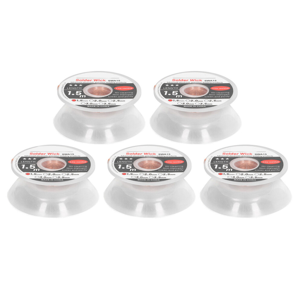 (1.5Mm) 5Pcs Solder Wick No Clean Low Residue 1.5M 2.5Mm 610830843373
