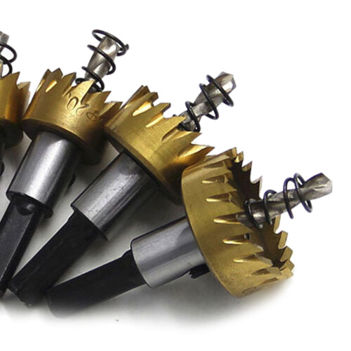 (Tit Plating) 5x Lochsägenbohrer Set Holz Metall Eisen 2